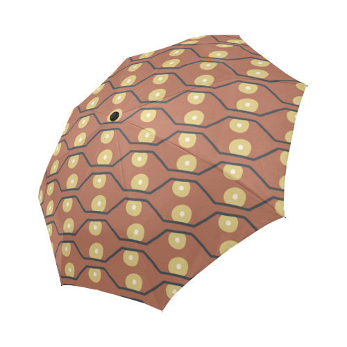Gold Brown Black Pattern Umbrella Auto-Foldable Umbrella (Model U04)