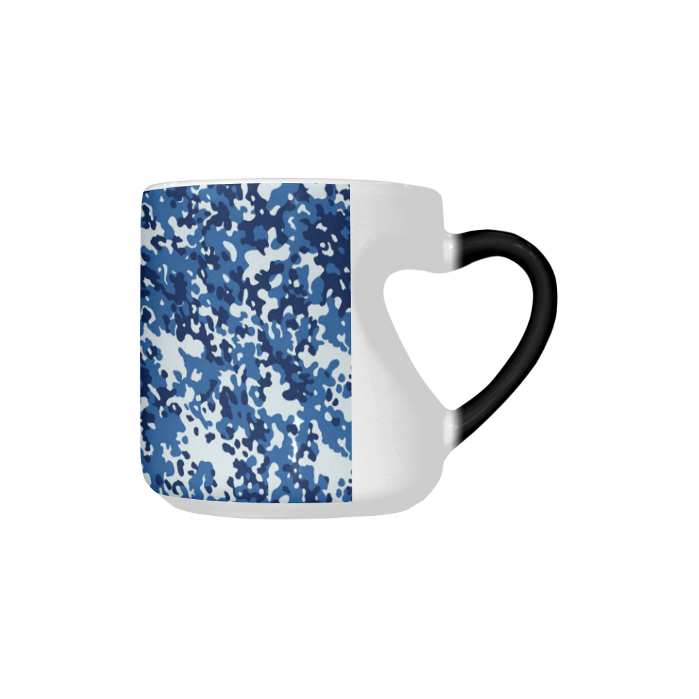 Digital Blue Camouflage Heart-shaped Morphing Mug