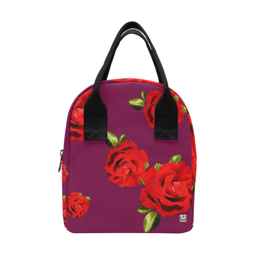 Fairlings Delight's Floral Luxury Collection- Red Rose Zipper Lunch Bag 53086b11 Zipper Lunch Bag (Model 1689)