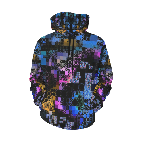 funny mix of shapes 1B by JamColors All Over Print Hoodie for Women (USA Size) (Model H13)