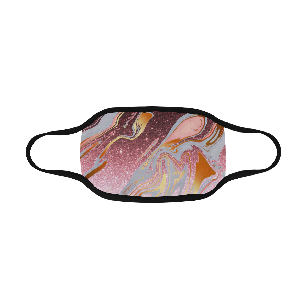 rose gold Glitter gradient marble Mouth Mask