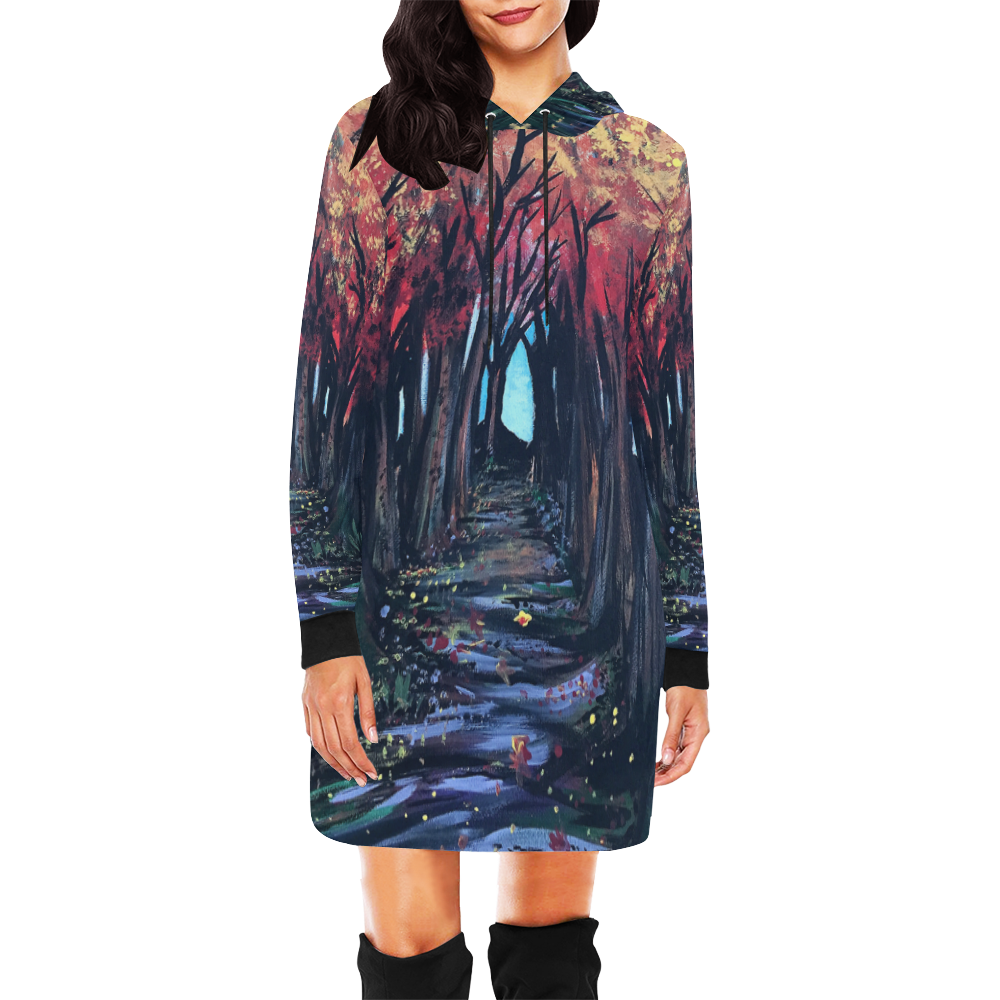 Autumn Day All Over Print Hoodie Mini Dress (Model H27)