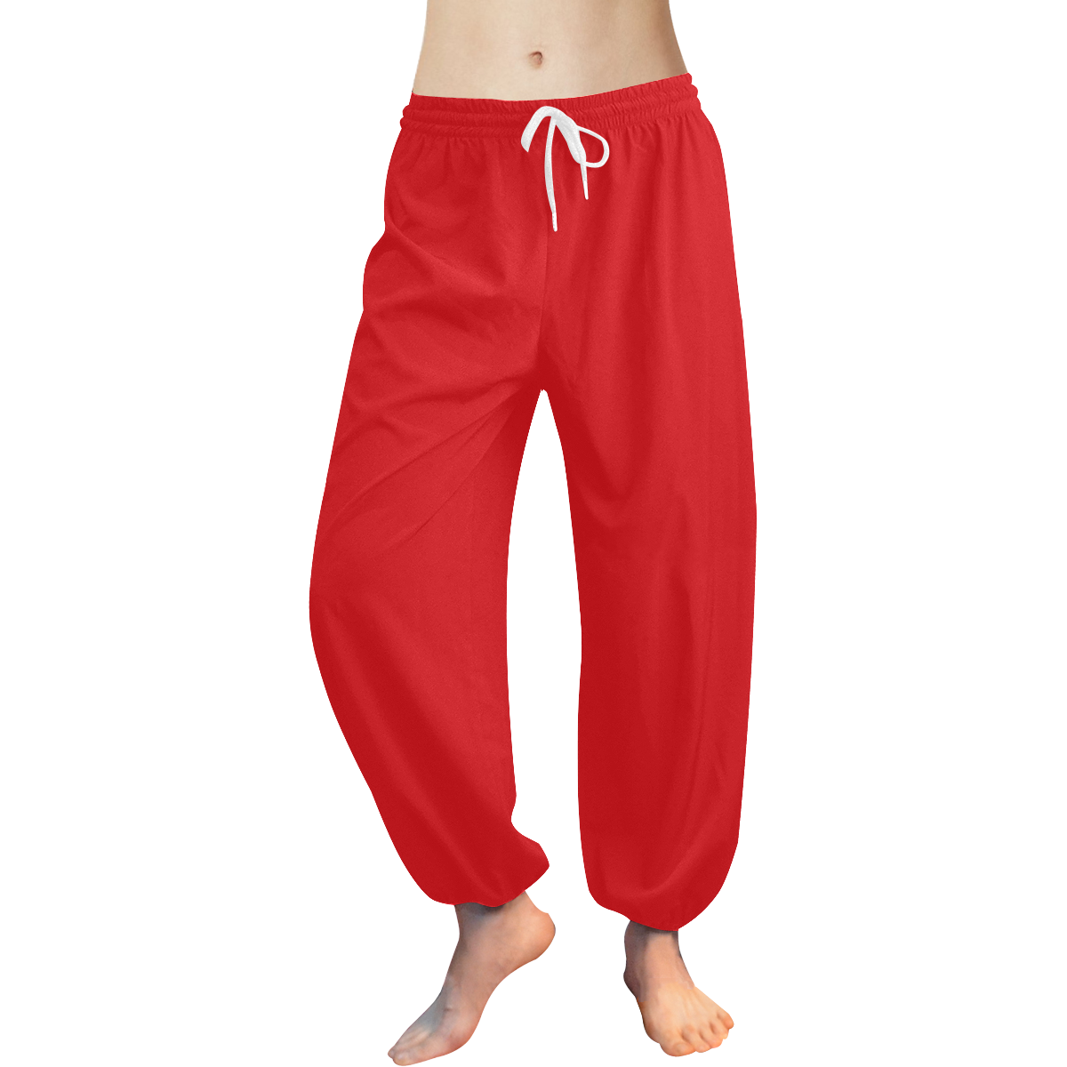 Ravishing Tulip Red Solid Color Women's All Over Print Harem Pants (Model L18)