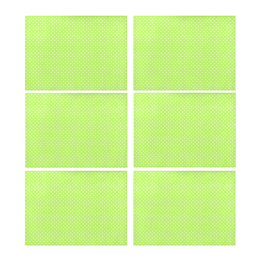 Mint green polka dots Placemat 14’’ x 19’’ (Set of 6)