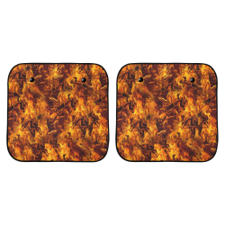 Flaming Fire Pattern Car Sun Shade 28"x28"x2pcs