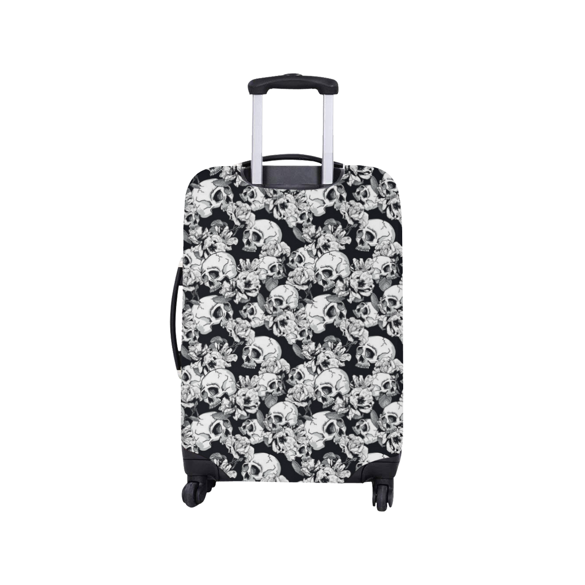 skull pattern, black and white Luggage Cover/Small 18"-21"