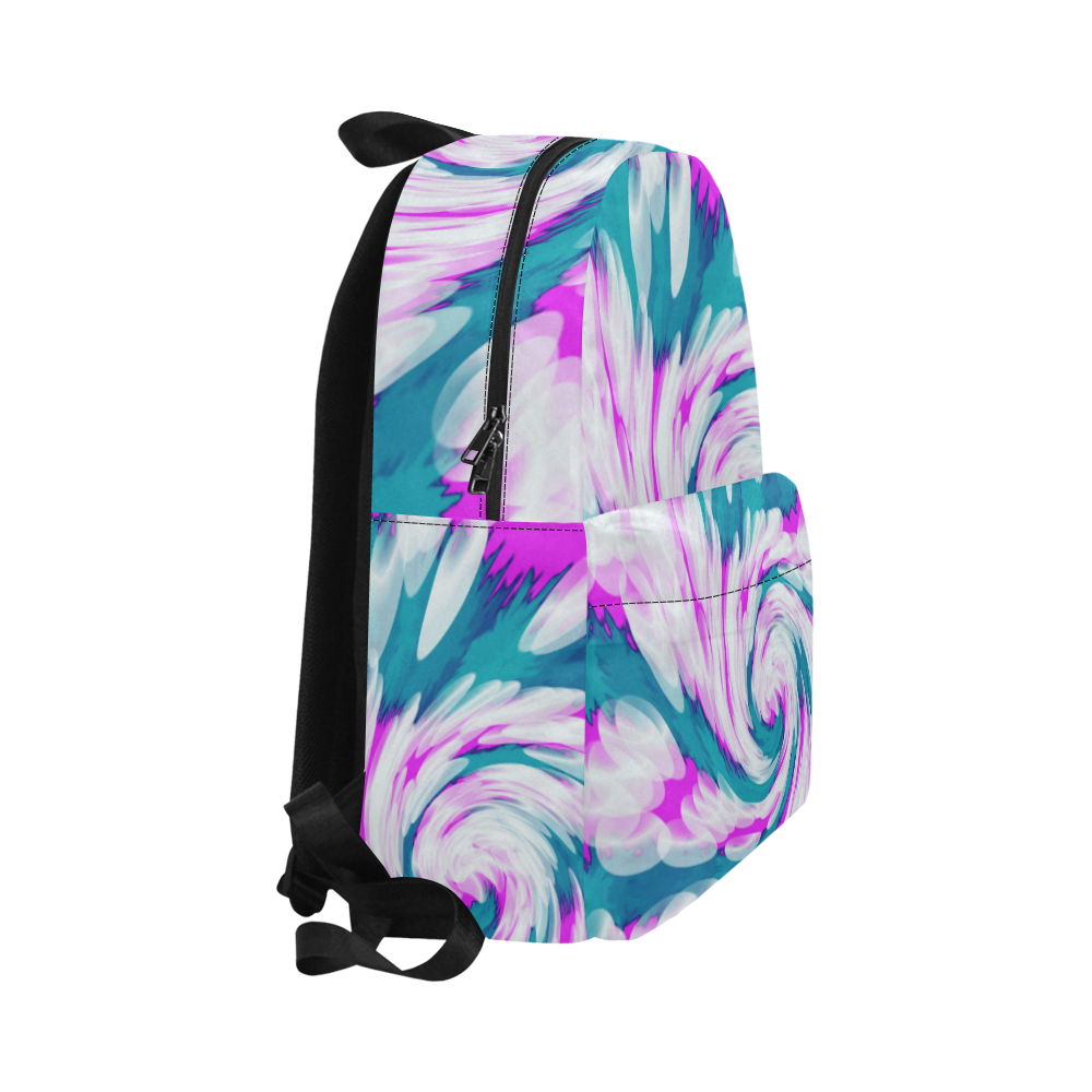 Turquoise Pink Tie Dye Swirl Abstract Unisex Classic Backpack (Model 1673)