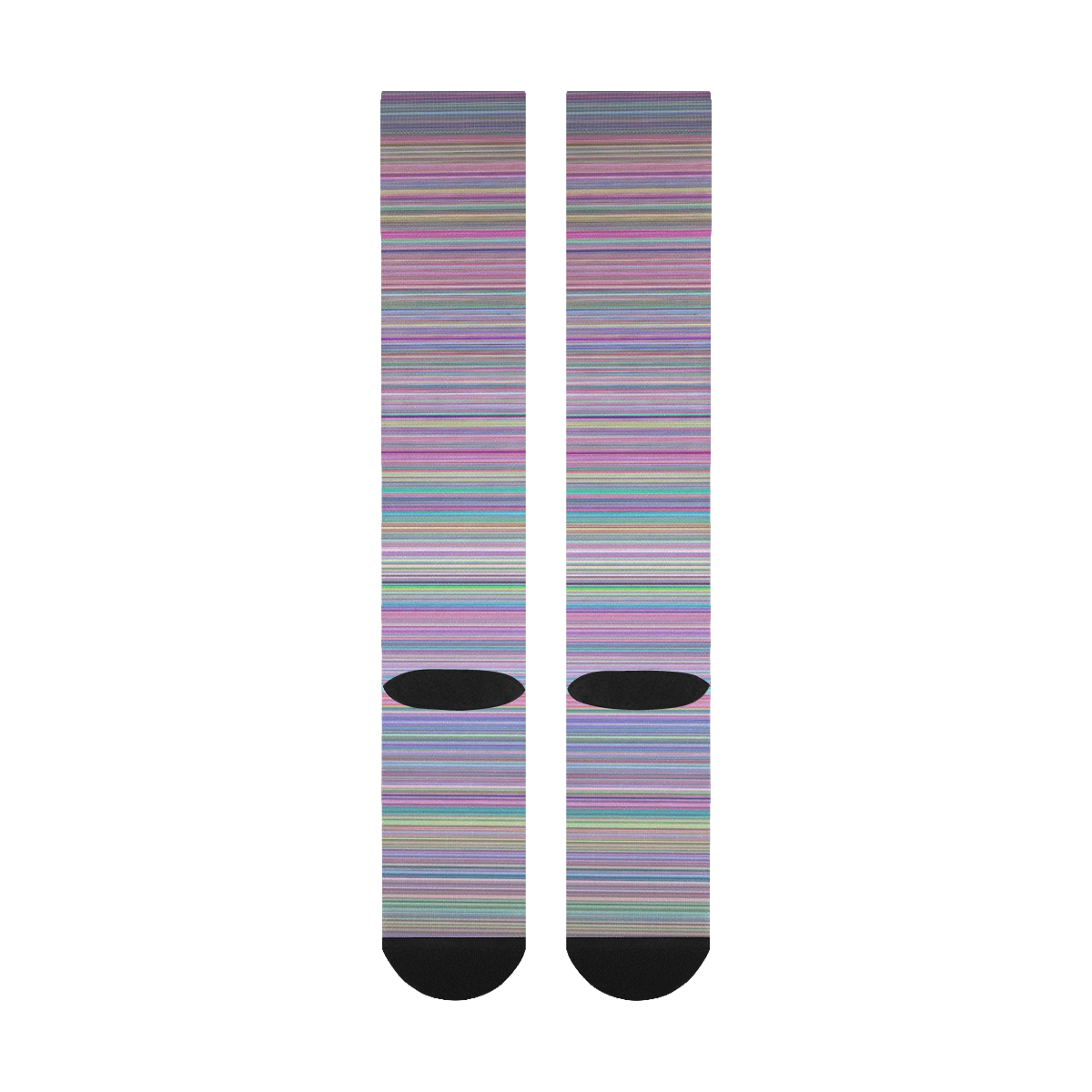 Broken TV screen rainbow stripe 2 Over-The-Calf Socks