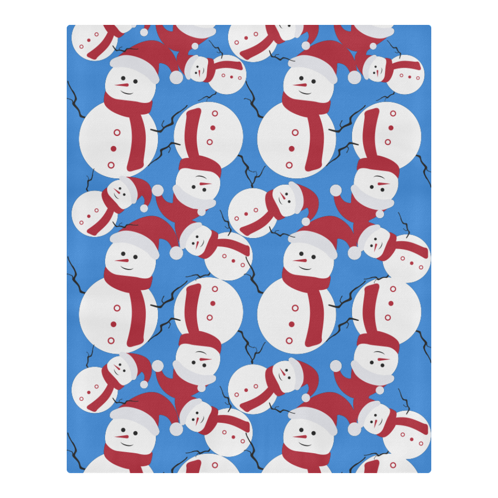 Snowman CHRISTMAS BLUE 3-Piece Bedding Set