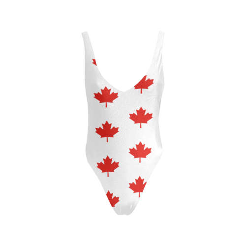 All Maple Leafed Out Sexy Low Back One-Piece Swimsuit (Model S09)