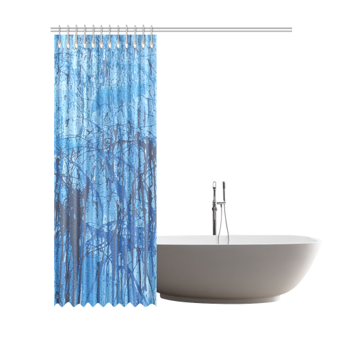 Blue splatters Shower Curtain 72"x84"