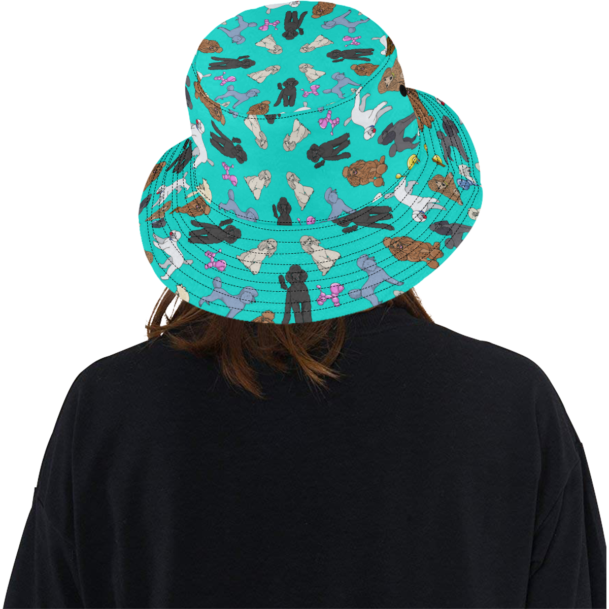 poodles~ aqua All Over Print Bucket Hat