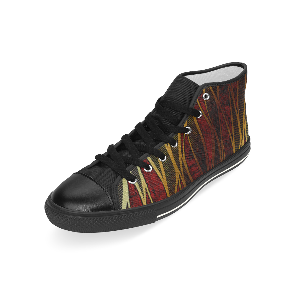 snake in the grass red and black for men Created By FlipStylez Designs Men’s Classic High Top Canvas Shoes (Model 017)