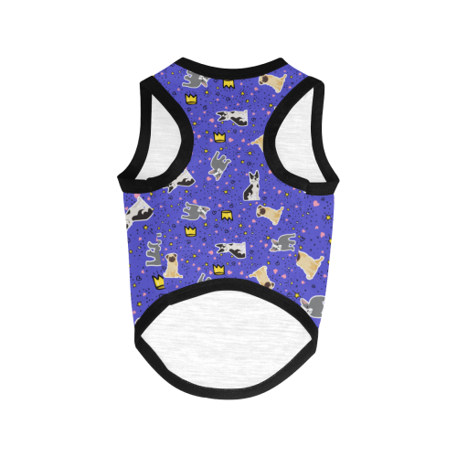 Pugs, Bostons and Frenchies Periwinkle Dog Shirt All Over Print Pet Tank Top