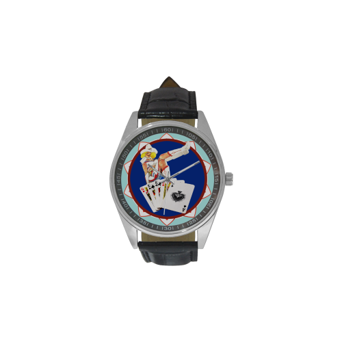 LasVegasIcons Poker Chip - Sassy Sally Men's Casual Leather Strap Watch(Model 211)