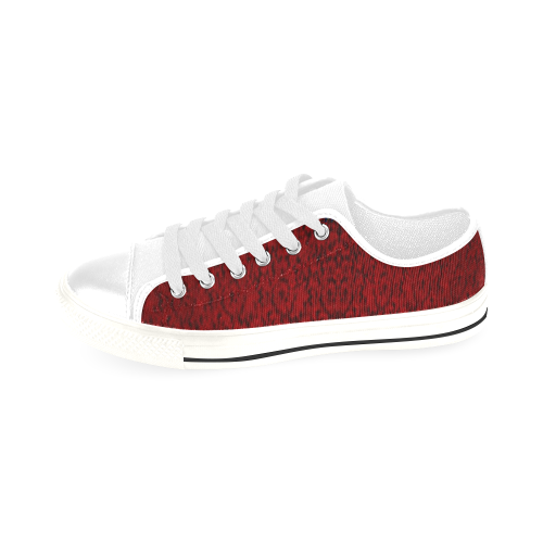 crush red lace inspired design  by FlipStylez Designs Men's Classic Canvas Shoes/Large Size (Model 018)