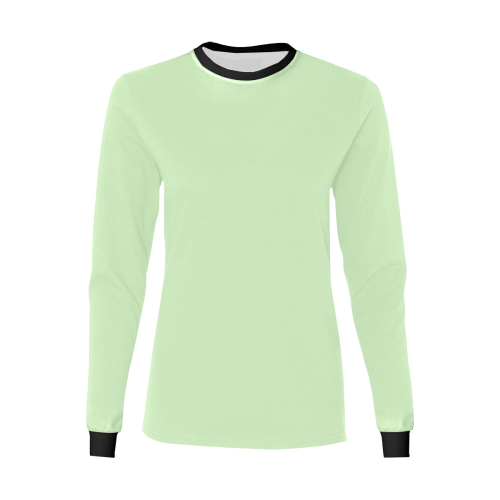 color tea green Women's All Over Print Long Sleeve T-shirt (Model T51)