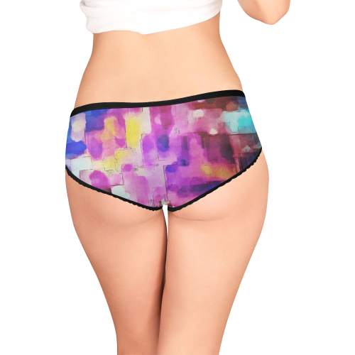 Blue pink watercolors Women's All Over Print Girl Briefs (Model L14)