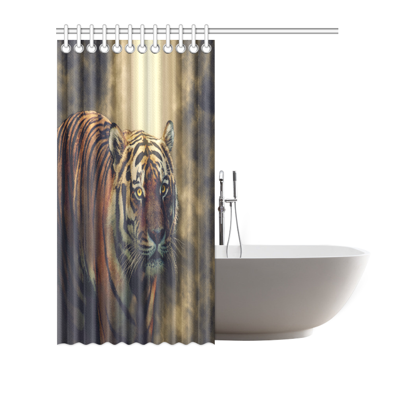 Tiger Tiger Eyes Burning Bright Shower Curtain 72"x72"