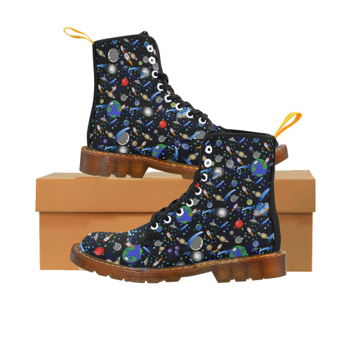 Galaxy Universe - Planets, Stars, Comets, Rockets Martin Boots For Women Model 1203H