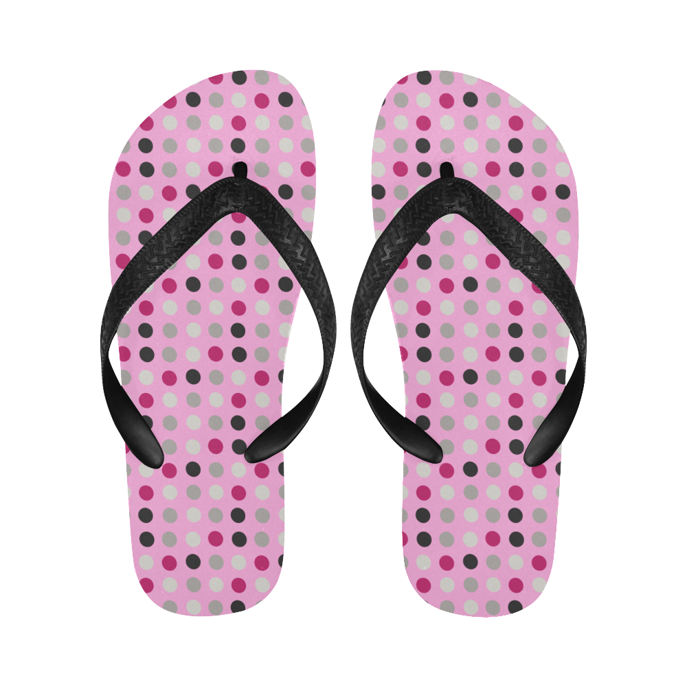grey magenta eggs on pink Flip Flops for Men/Women (Model 040)