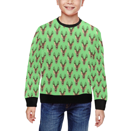Deers All Over Print Crewneck Sweatshirt for Kids (Model H29)