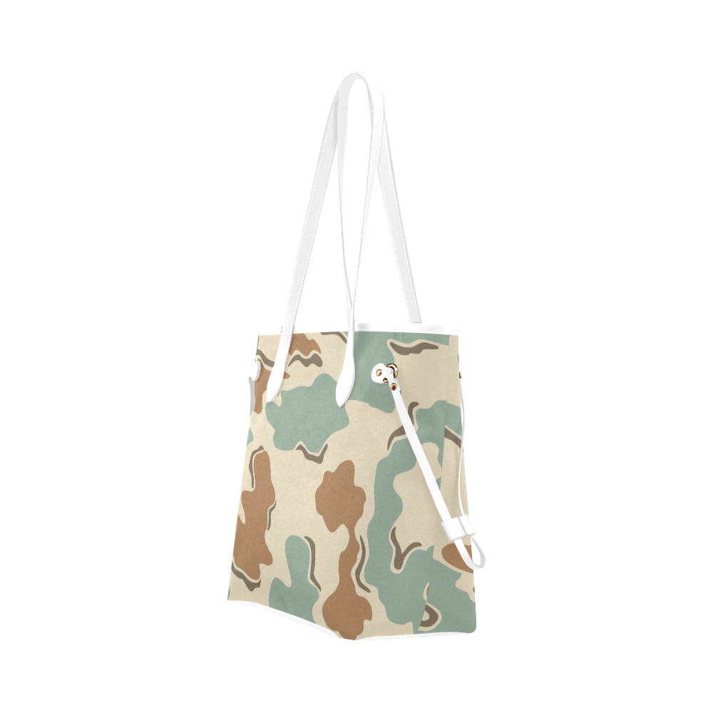 Classic Desert Camouflage Clover Canvas Tote Bag (Model 1661)