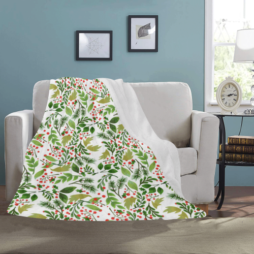 Holly CHRISTMAS Ultra-Soft Micro Fleece Blanket 43''x56''