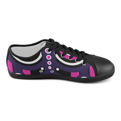 Pink Purple Tiki Tribal Canvas Shoes for Women/Large Size (Model 016)