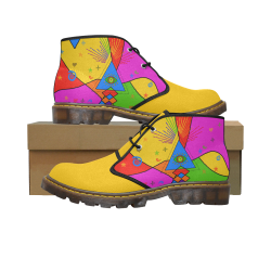 All Seeing Eye Popart Women's Canvas Chukka Boots/Large Size (Model 2402-1)
