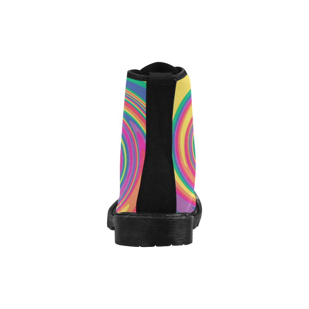 Rainbow Swirl boots Martin Boots for Women (Black) (Model 1203H)
