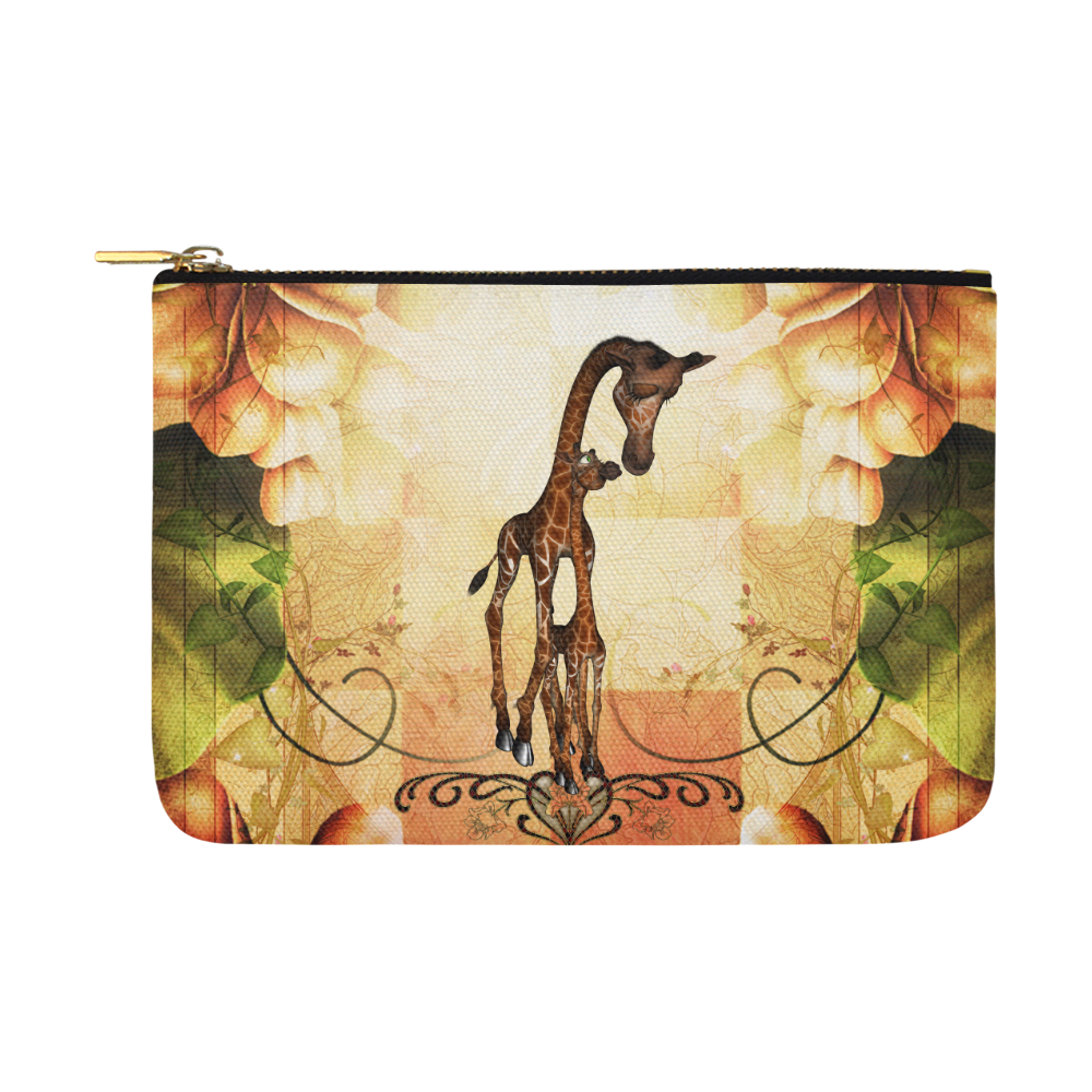 Cute giraffe mum with baby Carry-All Pouch 12.5''x8.5''