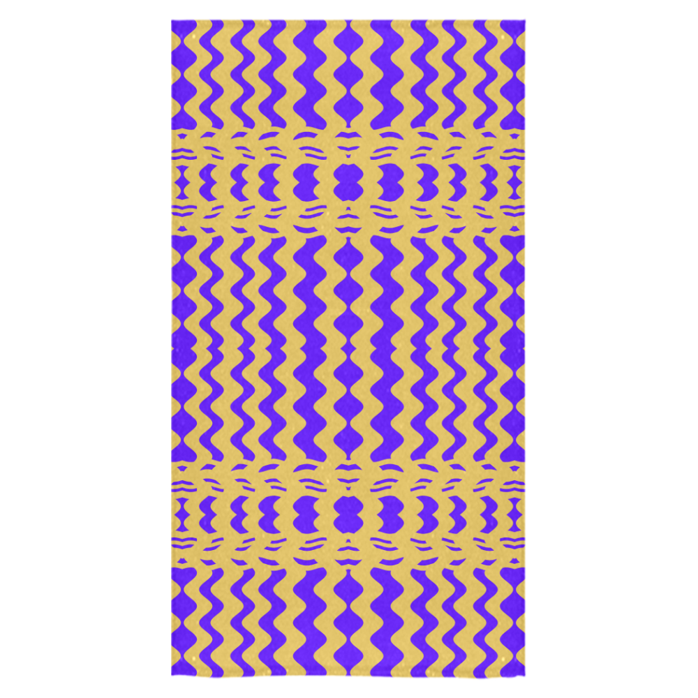 Purple Yellow Modern  Waves Lines Bath Towel 30"x56"
