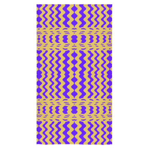 Purple Yellow Modern  Waves Lines Bath Towel 30"x56"