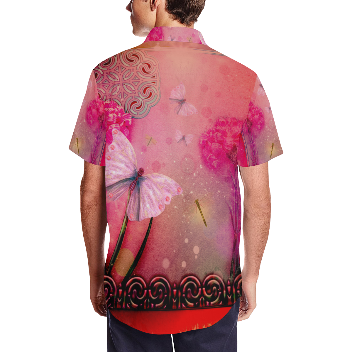 Wonderful butterflies Men's Short Sleeve Shirt with Lapel Collar (Model T54)
