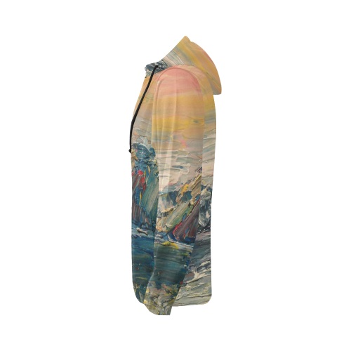 Mountains painting All Over Print Full Zip Hoodie for Women (Model H14)