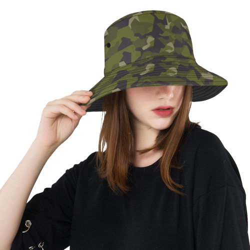 swedish M90 woodland camouflage All Over Print Bucket Hat