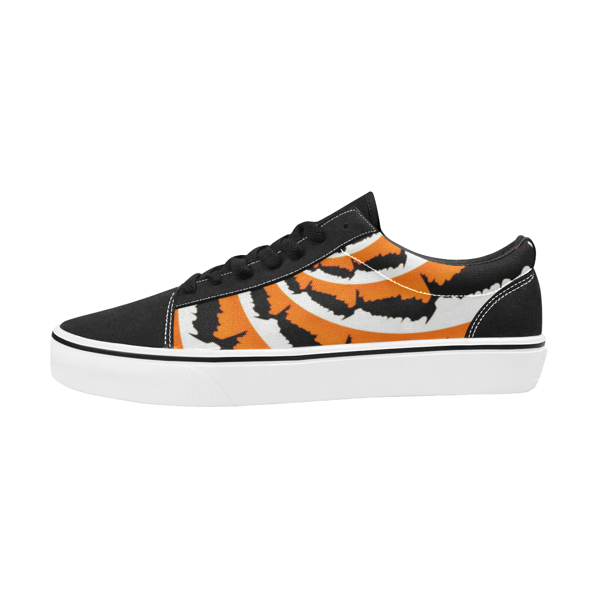 Tiger Stripe Fractal Men's Low Top Skateboarding Shoes (Model E001-2)