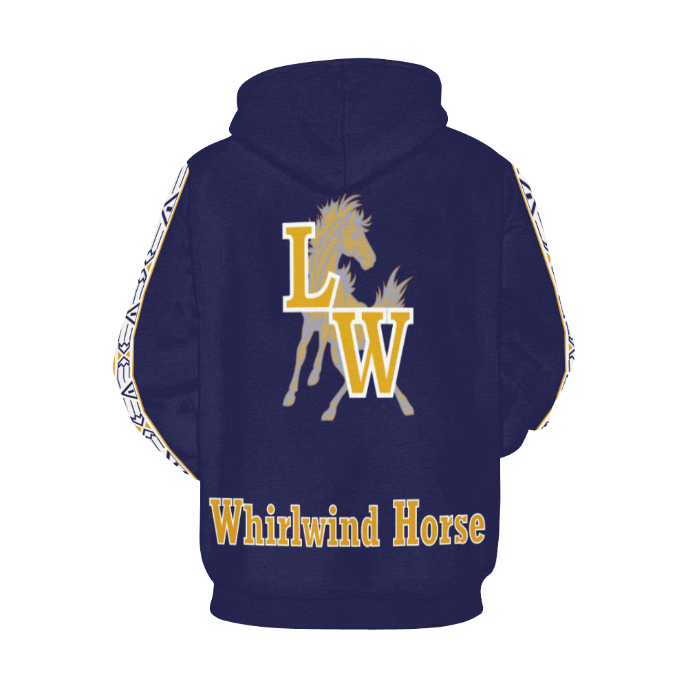 Little Wound Mustangs Whirlwind Horse All Over Print Hoodie for Men/Large Size (USA Size) (Model H13)