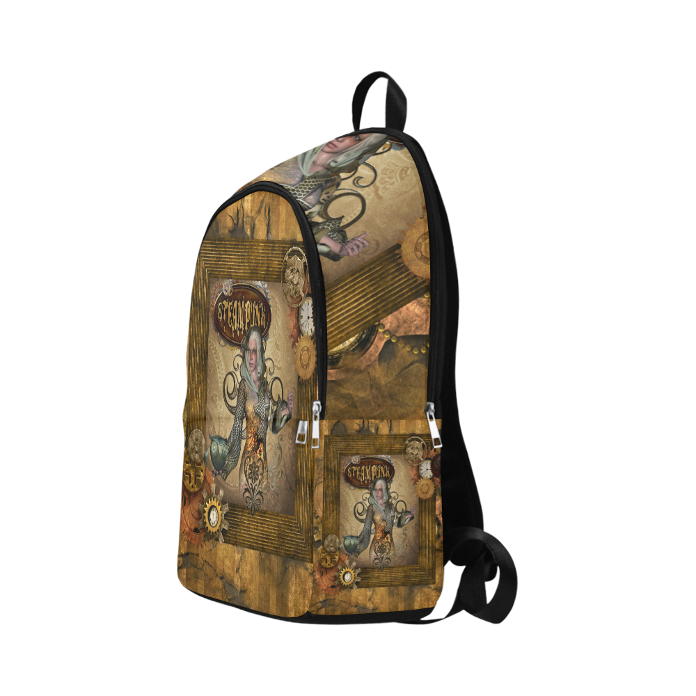 Steampunk lady with owl Fabric Backpack for Adult (Model 1659)