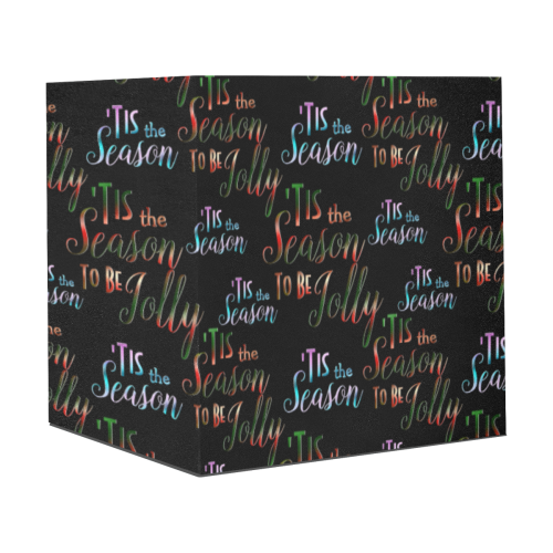 Christmas Tis The Season Pattern on Black Gift Wrapping Paper 58"x 23" (2 Rolls)