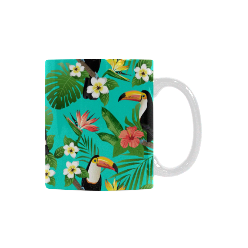 Tropical Summer Toucan Pattern White Mug(11OZ)