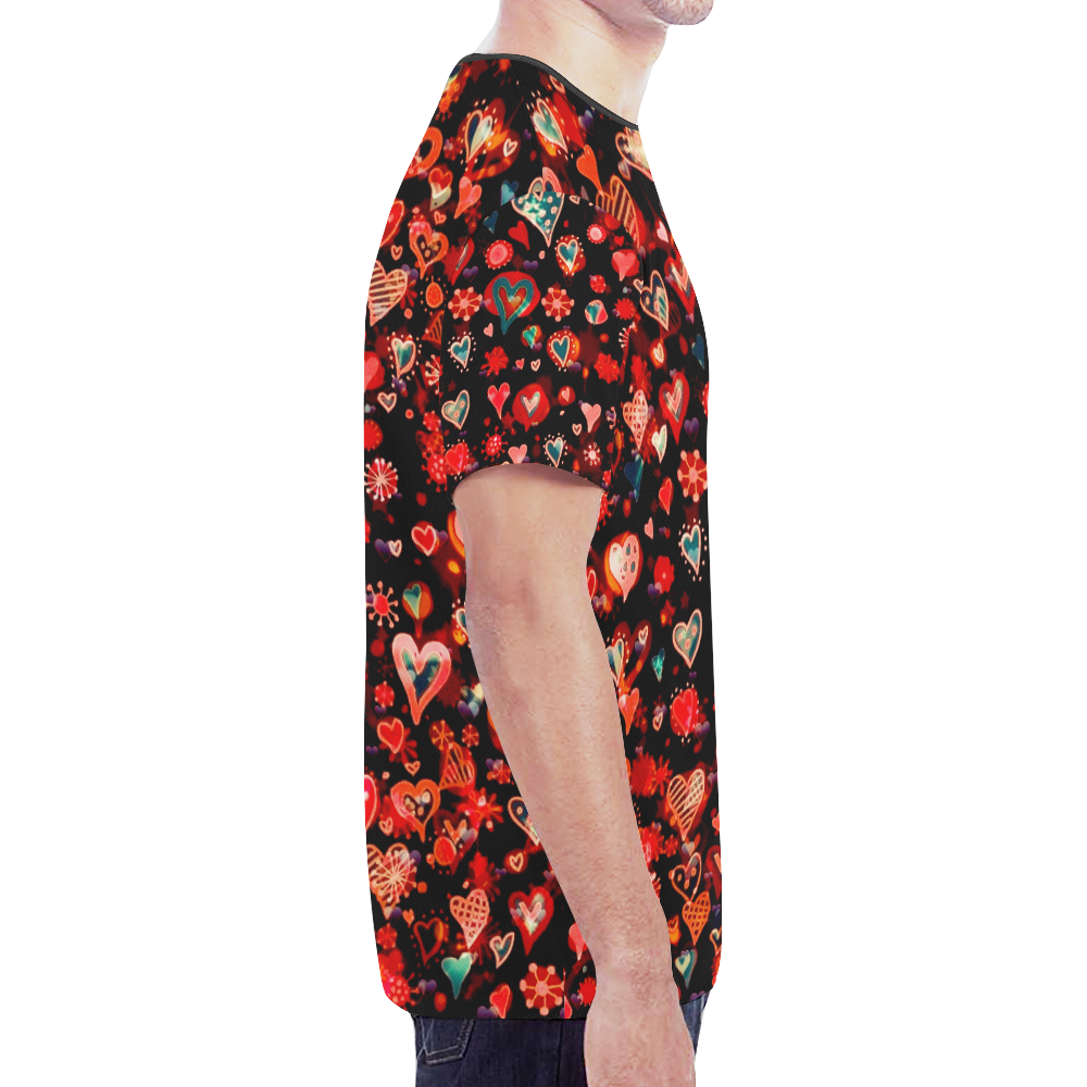 Great Love Pattern by K.Merske New All Over Print T-shirt for Men (Model T45)
