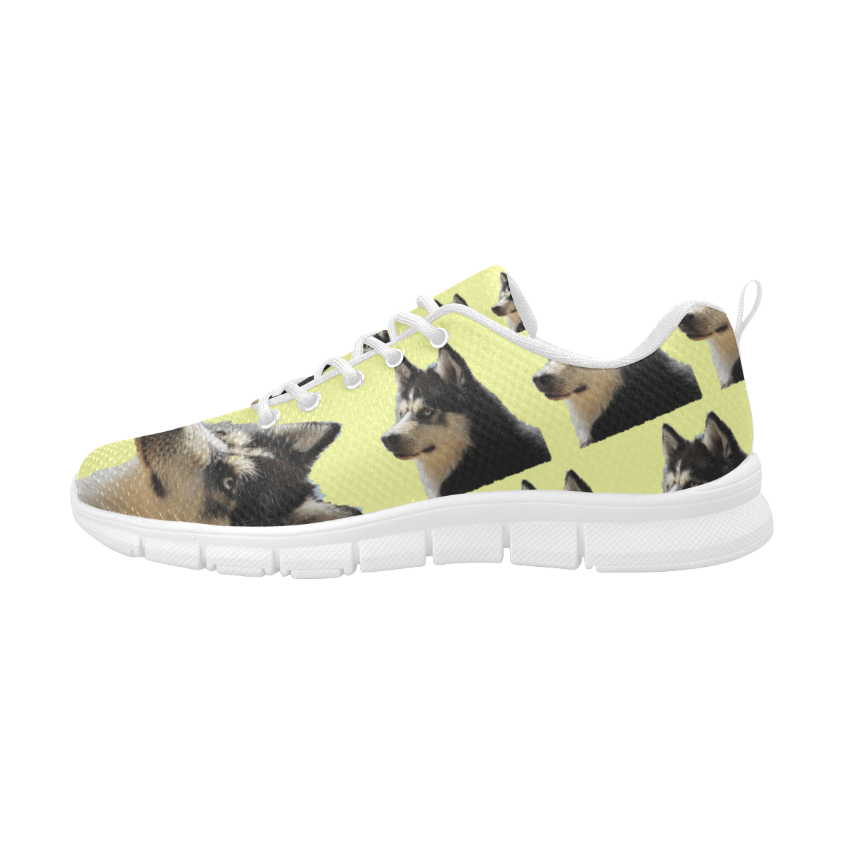 Dog-Style-Yellow Women's Breathable Running Shoes (Model 055)