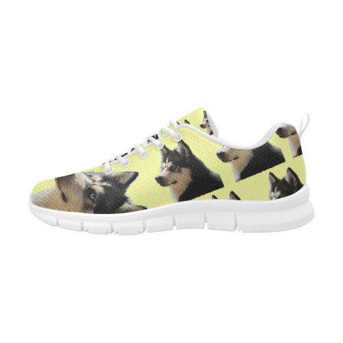 Dog-Style-Yellow Women's Breathable Running Shoes (Model 055)