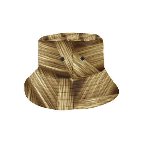 Wooden Weave All Over Print Bucket Hat
