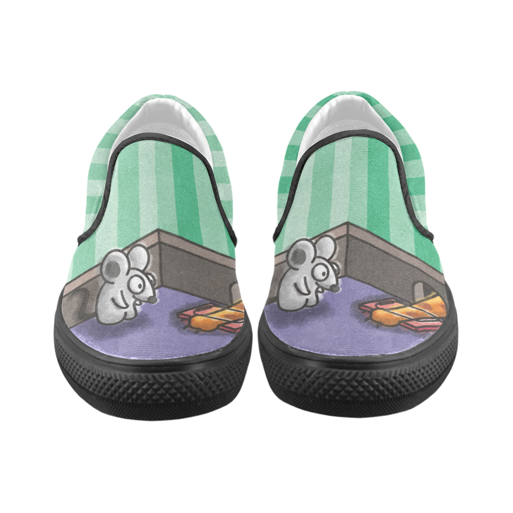 Dumb Cat Men's Unusual Slip-on Canvas Shoes (Model 019)