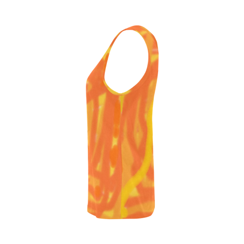 Orange and Yellow Scribbles All Over Print Tank Top for Women (Model T43)