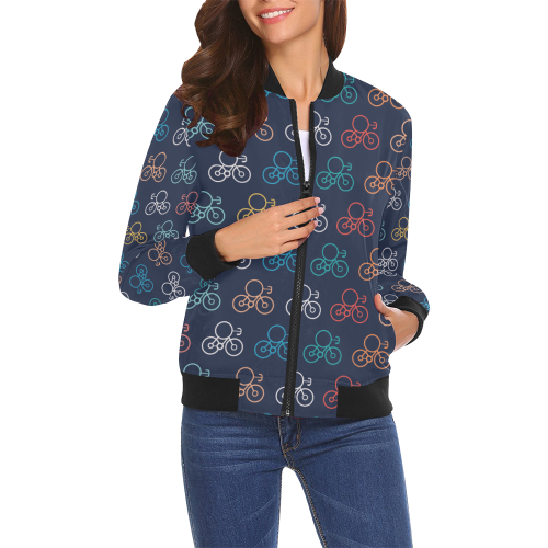 bicycle wheels All Over Print Bomber Jacket for Women (Model H19)