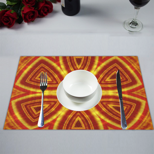 red and gold kaleidoscope Placemat 14’’ x 19’’ (Set of 2)